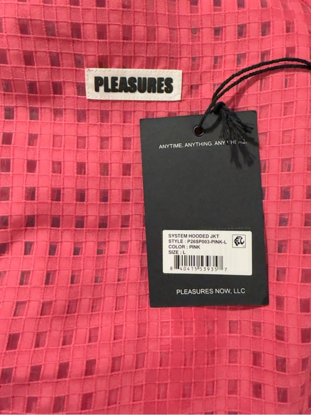 Pleasures System Hooded Lightweight Jacket Size Men’s Large (NWT)